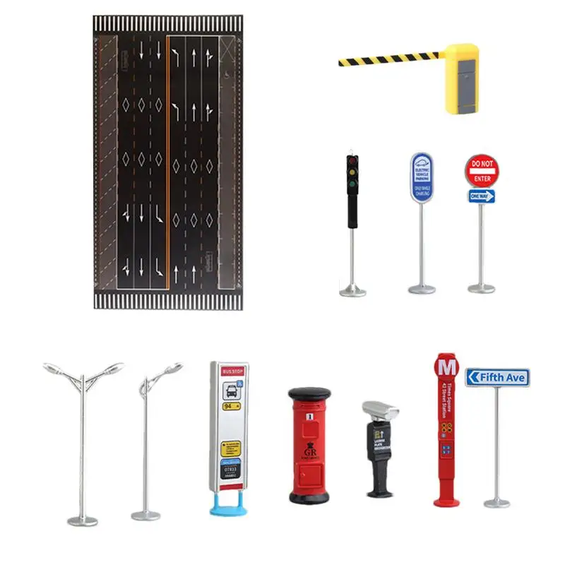 Road Signs Toy Kids Road Signs Toy Traffic Urban Transportation Model Toys Mini Traffic Educational Playset With