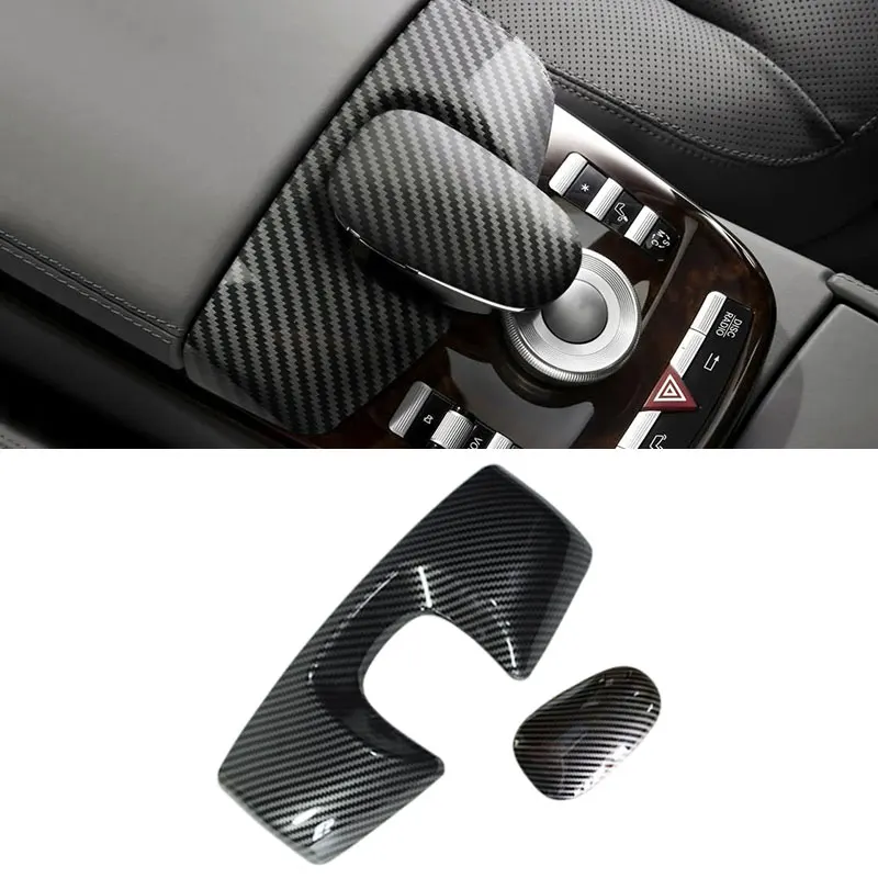 For Mercedes Benz S Class W221 08-12 W222 14-19 ABS Carbon Fiber Texture Center Console Armrest Box Phone Cover Dial Pad Housing