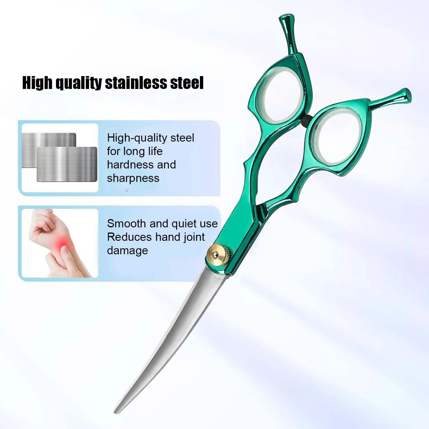 Up Curved Pet Grooming Scissors Dog Hair Stainless Steel Dog Scissors Pets Shears Animal Cutting Feet Ear Eye Hair Trimming