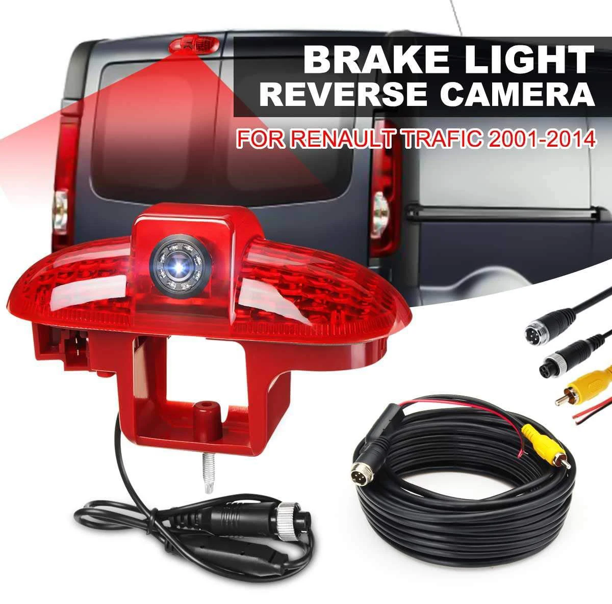 3rd Brake Light Rear View Reversing Camera with 10m Cable for Renault Trafic, Opel Vivaro and Nissan Primastar (2001-2014)