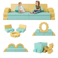 10PCS Kids Couch for Playroom, Baby Climbing and Crawl Foam Play Set, Foam Climbing Blocks Convertible Sofa ,Kids Play Couch 1