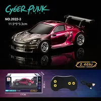 1:43 Mini Size RC Car Gold Plated With Lights 2.4G Radio Remote Control Racing Cars Model USB Charging Boys Toys For Children 2