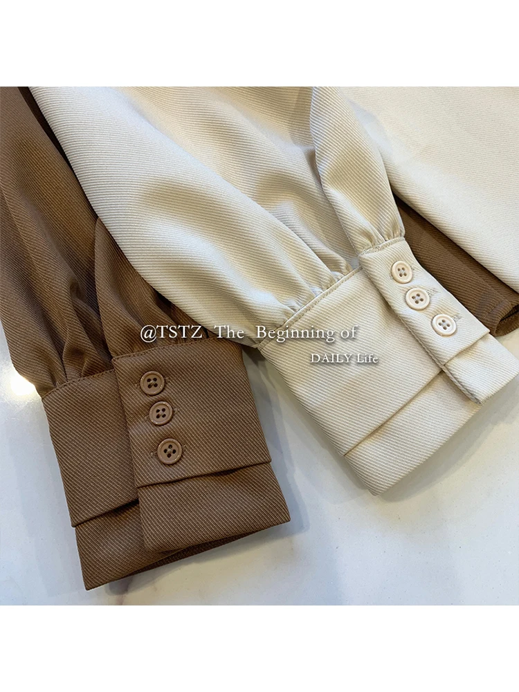 

Korean Fashion Elegant Ulzzang Gentle Office Ladies Shirts for Women Designer Minimalist Japanese Long Sleeve Tops