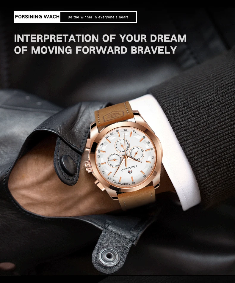 FORSINING Sport Automatische Mechanische Herren Armbanduhr Leucht Analog Auto Tag Datum Wildleder Lederband Business Männlichen Uhr_voghion.com