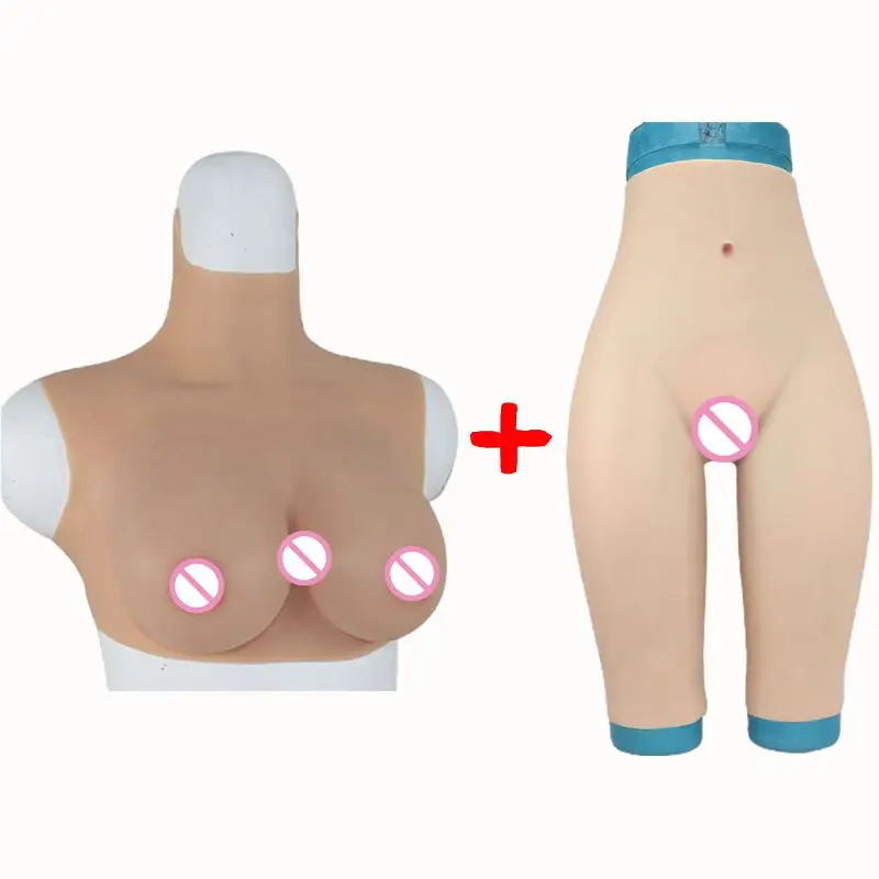 

Fake Breast And Vagina Shapewear Set Silicone Buttock Enhancer Realistic Boobs Sexy Underwear Man to Women Cosplay Crossdresser