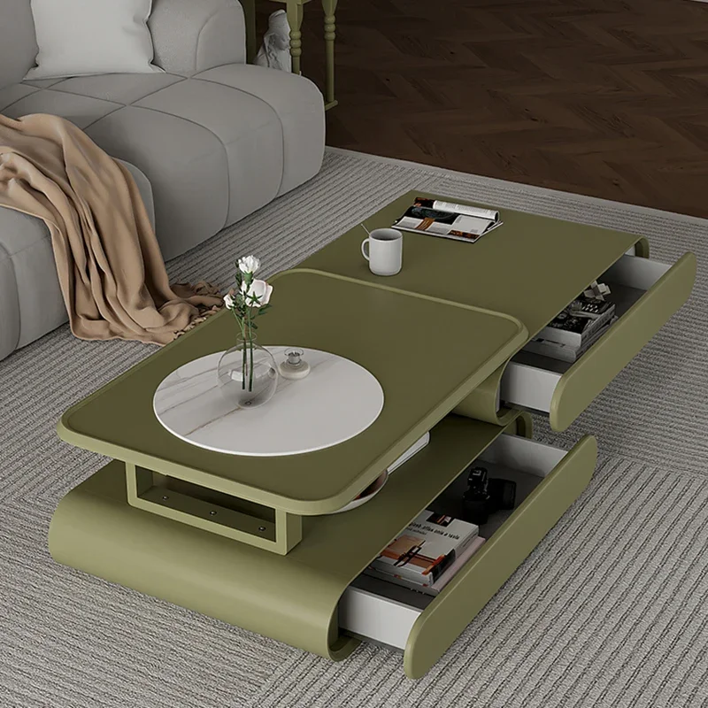 Rock Slab Extendable Coffee Table Side Lacquered Designer Model Finish Highend Table Living Room Mesa Auxiliar Salon Furniture