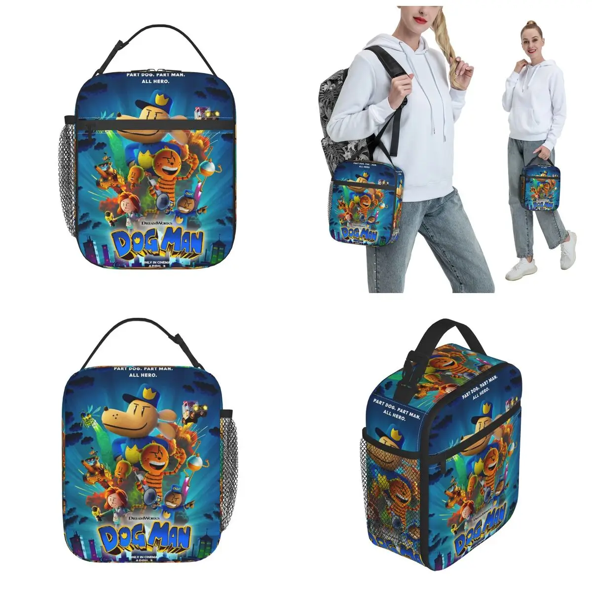 Dog Man Dogman Movie 2025 Comic Merch Insulated Lunch Bag For School Office Food Storage Bag Portable Thermal Cooler Lunch Boxes 2
