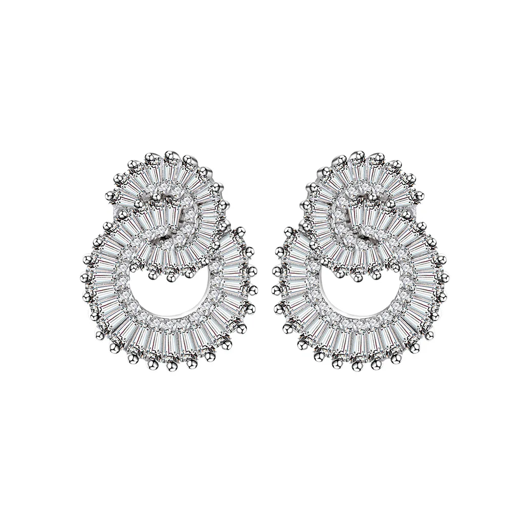 

Fashionable and Versatile Circular Double Ring Earrings 925 Silver High-end Niche Instagram Style European American