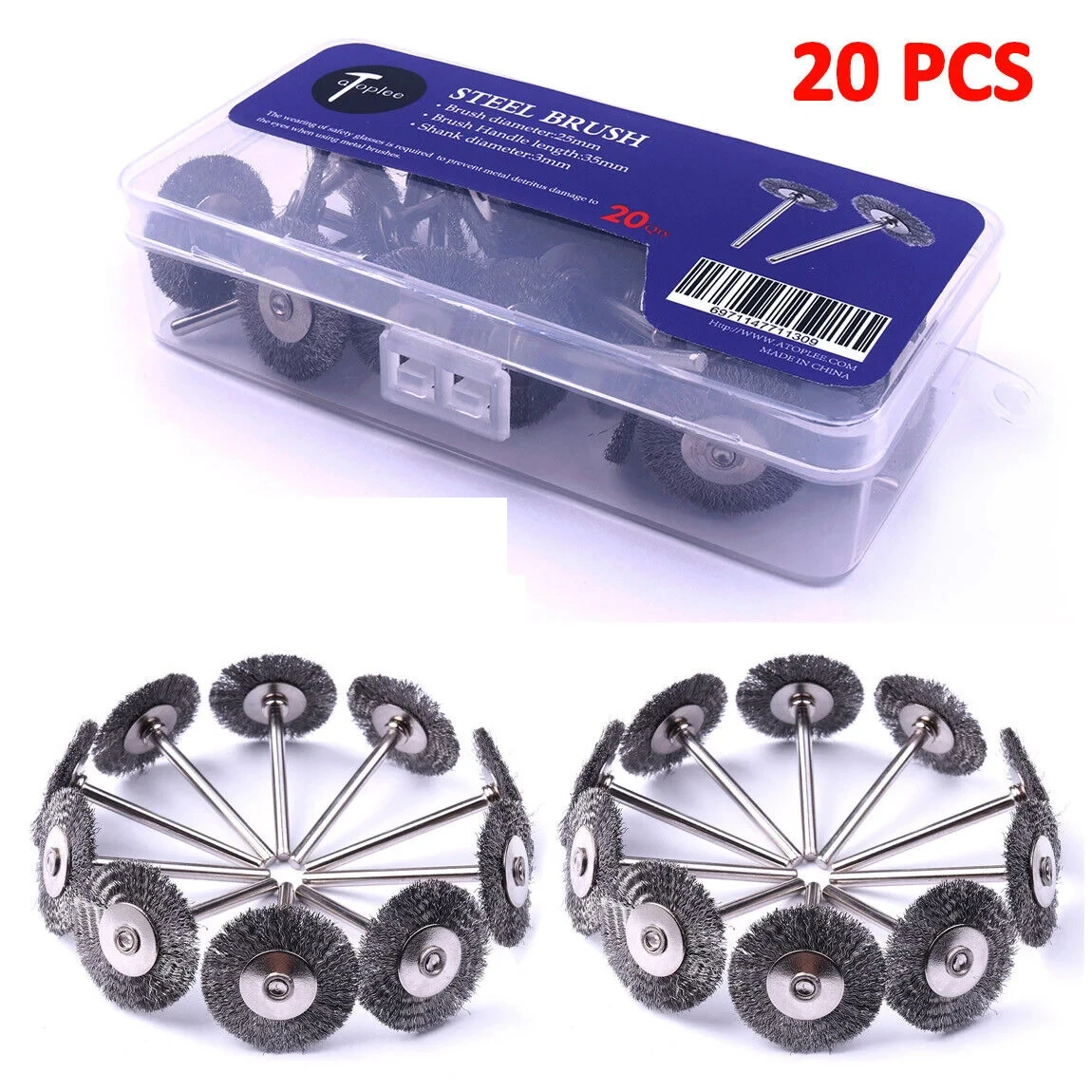 20 шт./набор, кисточки для дрели, 25 мм