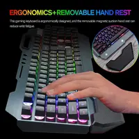 K680 Wireless Gaming Keyboard and Mouse Combo,Rainbow LED Backlit Keyboard with Rechargeable 3800mAh Battery Metal Panel - Image 5