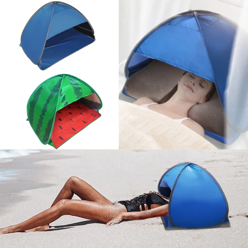 Portable Sun Shelter Outdoor Mini Headrest Tent Windproof Sand Proof Canopy Headrest Pops Up Beach Sun Shade Tents