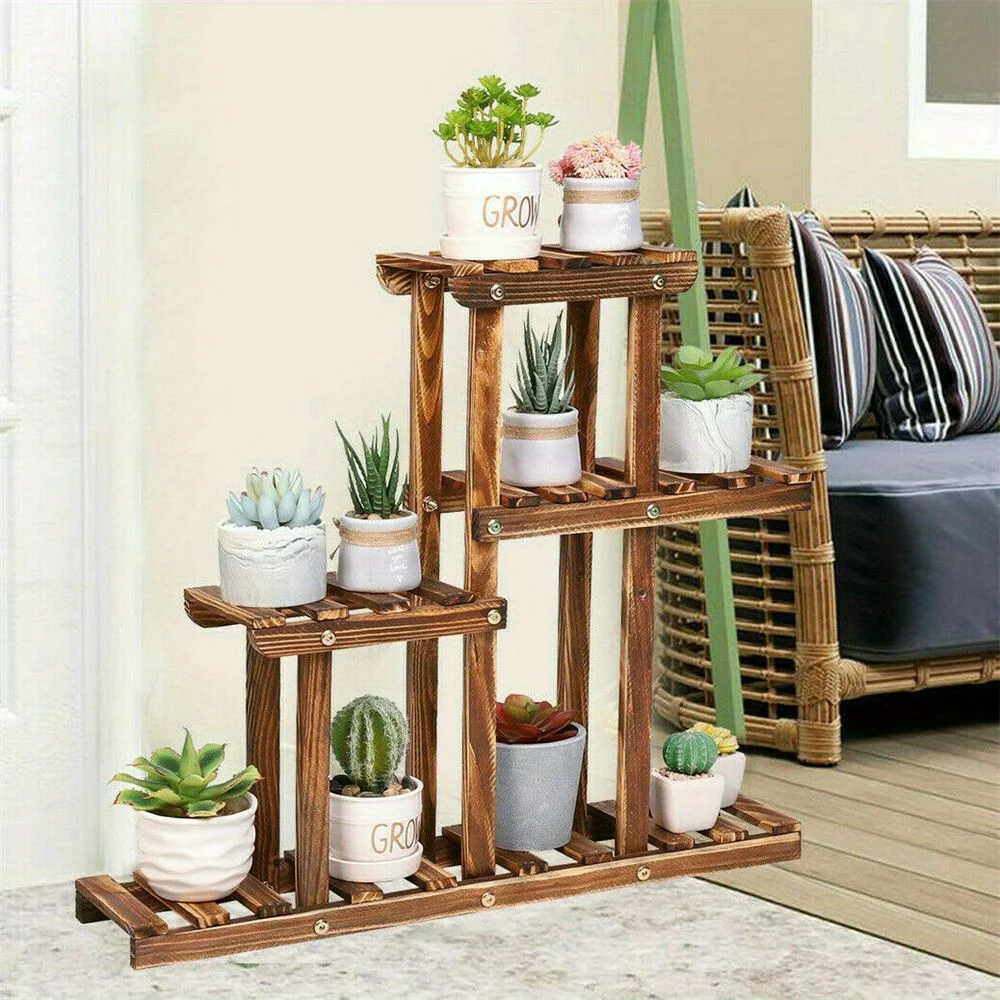 9 Potted Organize Shelves Corner Plant Shelf Holder High Low Flower Rack Stand