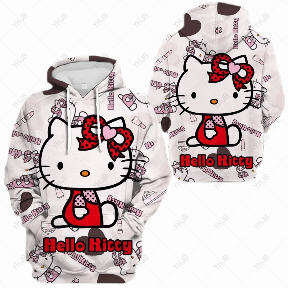 

2023 Cute Hello Kitty Print Sweatshirt Kawaii Hoodies Women Top Clothes Hoody Female Itself Winter Women Hoodies Full Sleeve