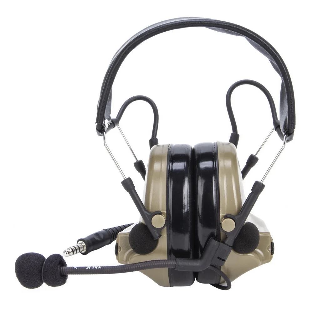 U94 PTT+brown Tactical Headset and Noise Reduction Hearing Protection Shooting Headphone for HYT Hytera PD680 X1P PD660 PD600