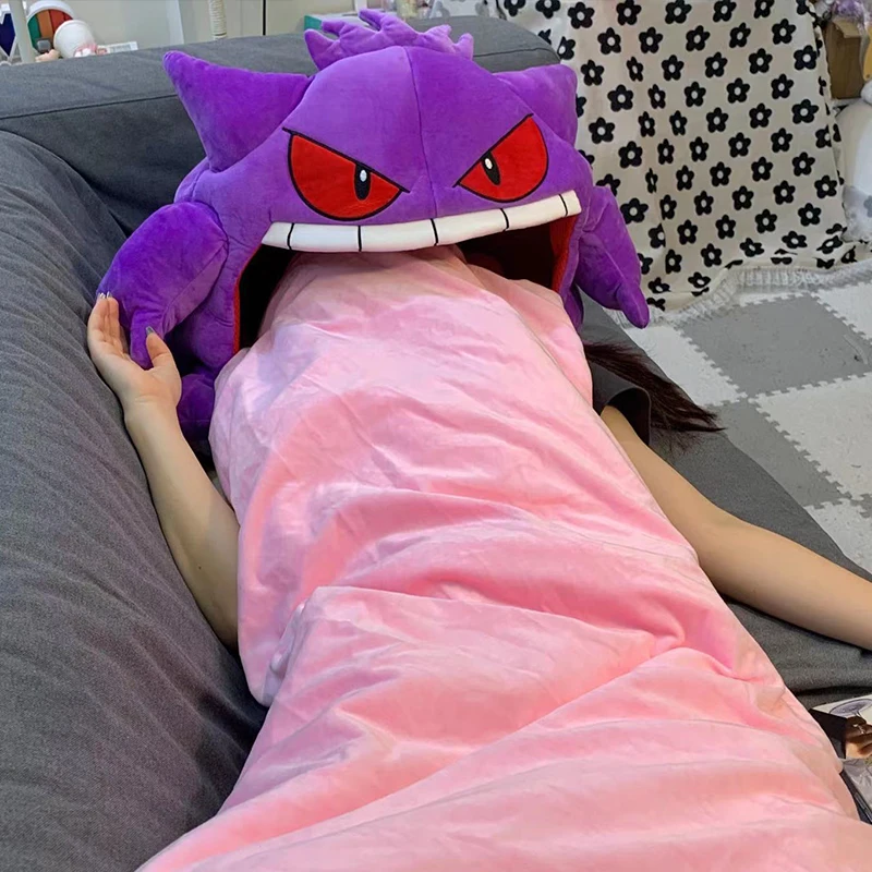 pokemon-gengar-grande-lingua-plushies-anime-periferico-sleep-pillow-dual-purpose-nap-blanket-presentes-para-criancas-tamanho-grande