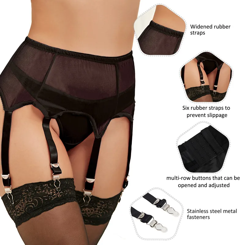Blanc - Porte-jarretelles en dentelle florale pour femmes et filles