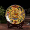 Ceramics Dish with Pastel Craftsmanship Chinese Style Porcelain Living Room Decoration Painted Art Porcelains Home Decorate 1
