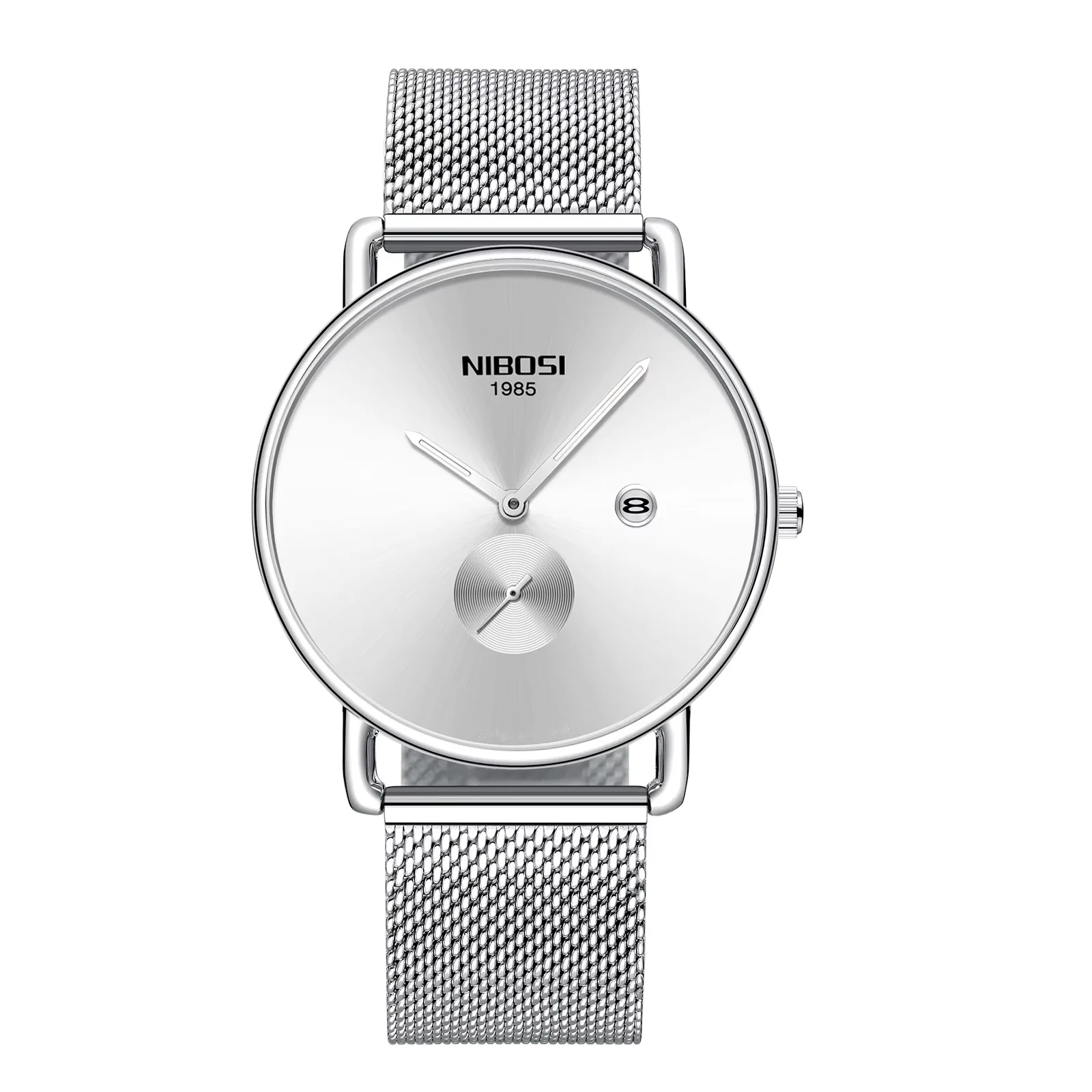 NIBOSI Mens Watches Slim Mesh Waterproof Minimalist Wrist Watch For Men Quartz Sport Watch Ultra Thin Clock Relogio Masculino 5