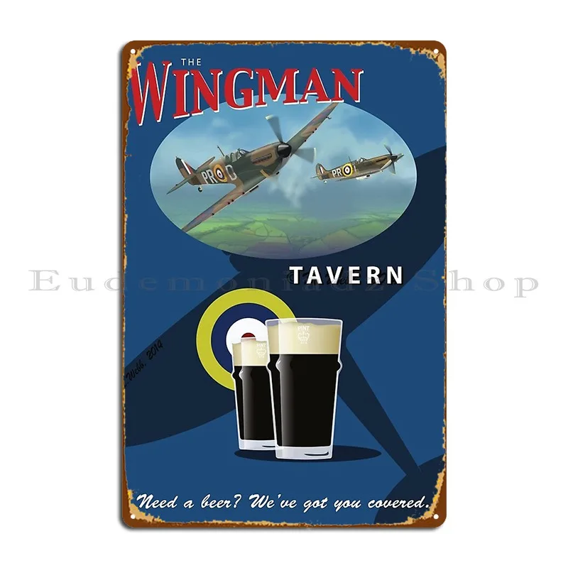 

The Wingman Tavern Metal Sign Print Funny Rusty Garage Garage Tin Sign Poster