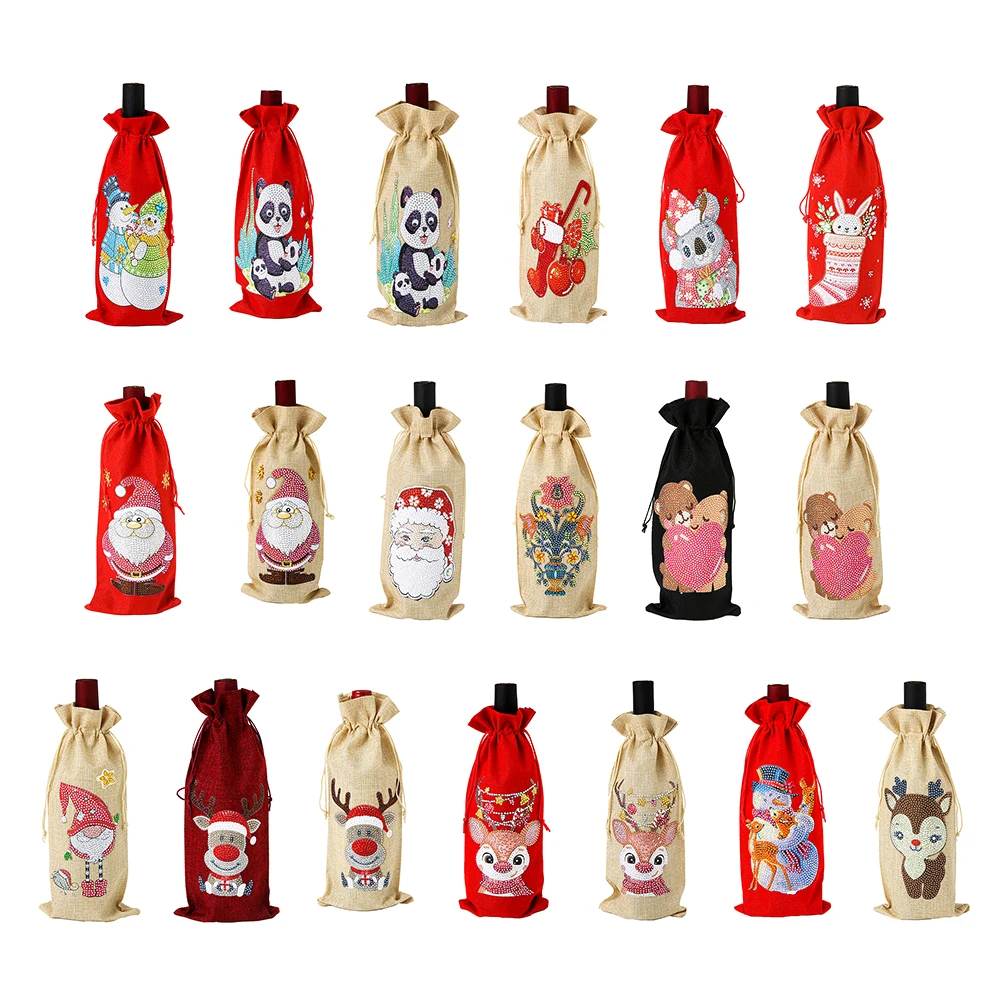 Bouteille De Noël,Noel Sac De Bouteille De Vin,Sac Cadeau De Noel Couverture Decoration Table Noel Pour Un Diner En Famille 98671746