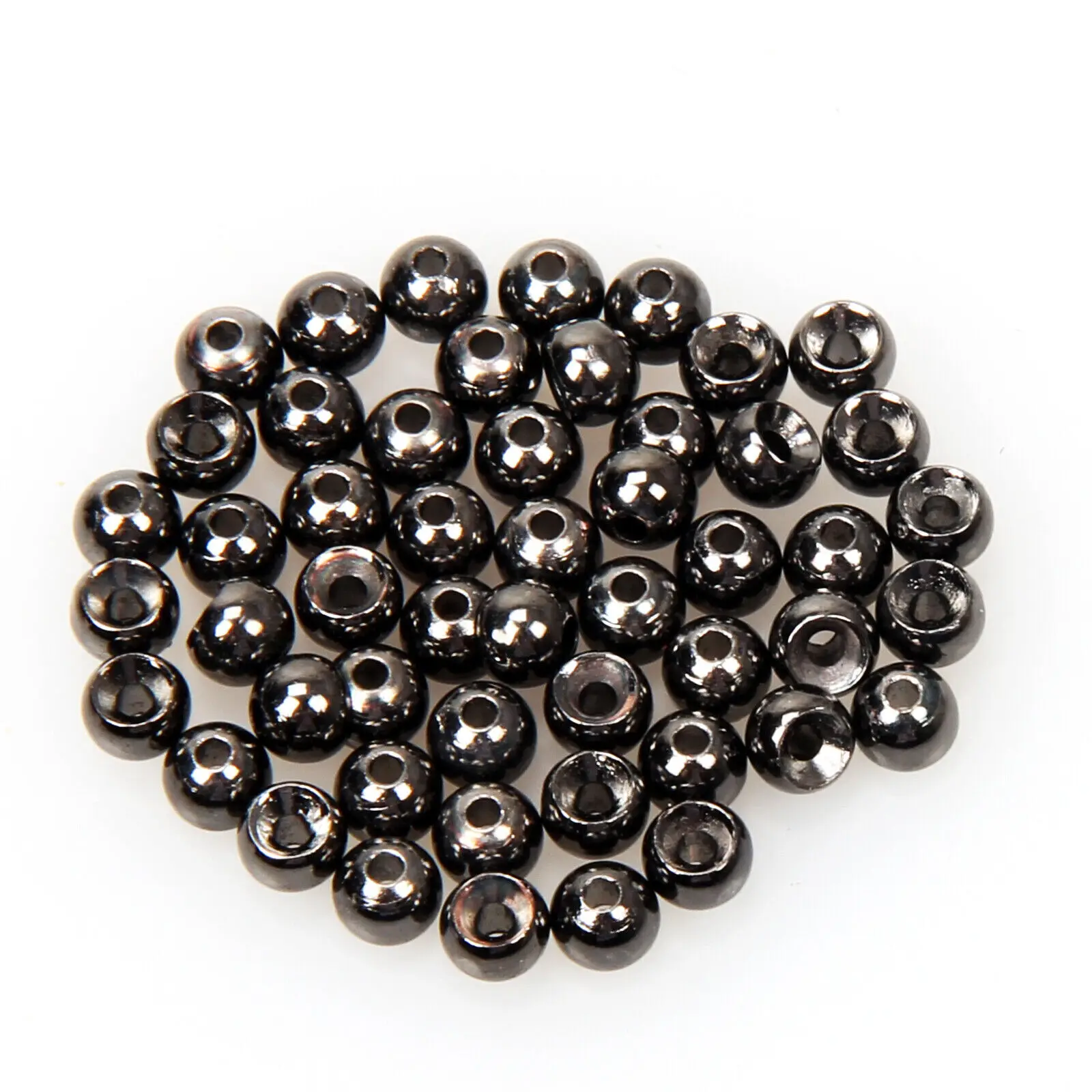 

50pcs 2.0mm-4.65mm Fly Tying Tungsten Beads Material Nymph Fly Fishing Beads