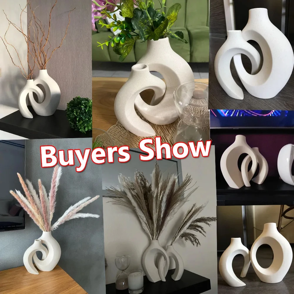 CAPIRON 21cm 28cm Large Luxury Decorative Ceramic Vase Home Decor Accessorie Nordic Flower Interior Living Room Tabletop Modern 6