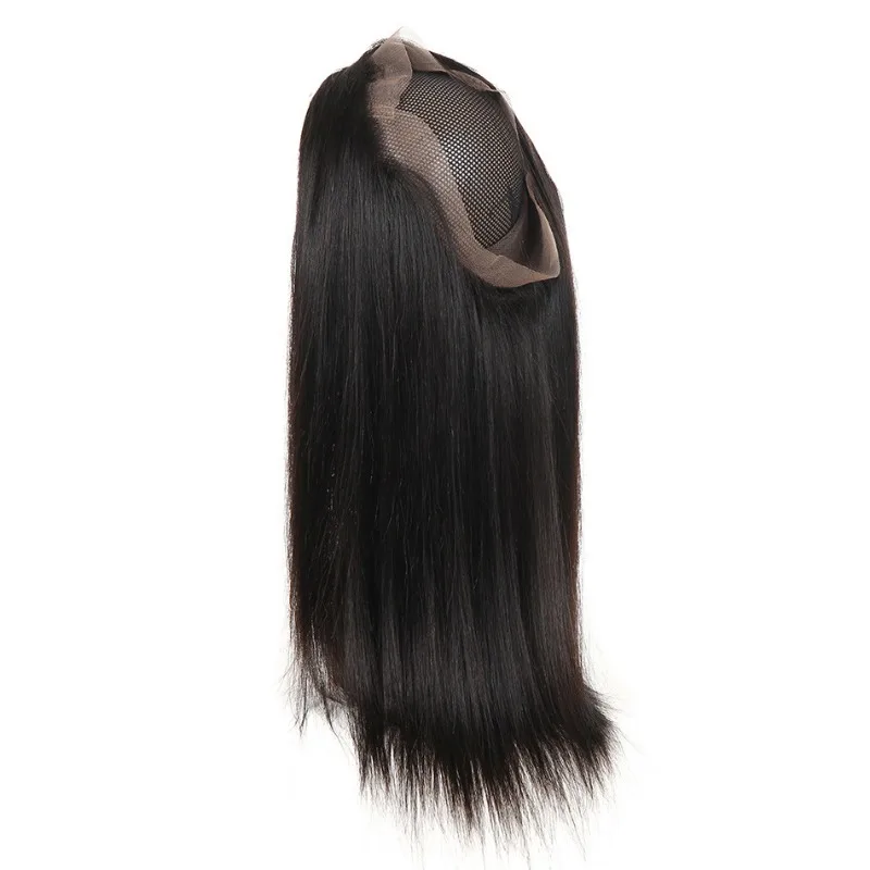 360 Full Lace Frontal Closure Straight Brazilian Virgin Human Hair Pre-Plucked 10-22 Inch Swiss Transparent Lace Natural Color