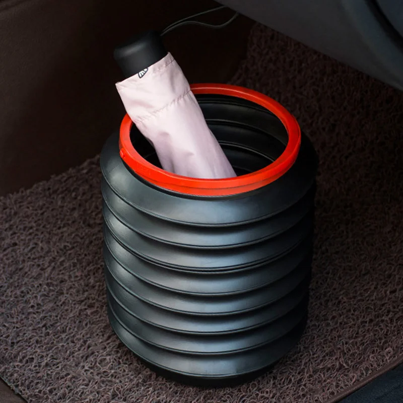 1PCS 4L Car Garbage Can Folding Car Mini Bucket 2-in-1 Portable Storage Bucket Convenient Garbage Can folding bucket car wash bucket