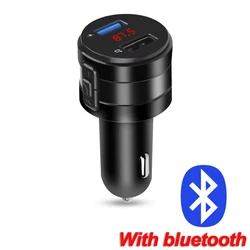 Wireless FM Transmitter with Dual USB Charging and Handsfree MP3 Car Adapter (2.1A with Bluetooth)