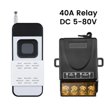 433Mhz 무선 원격 제어 스위치 DC5V12V24V80V 40A 사무실 배기 팬 펌프를 위한 고출력 장거리 RF 수신기 농장