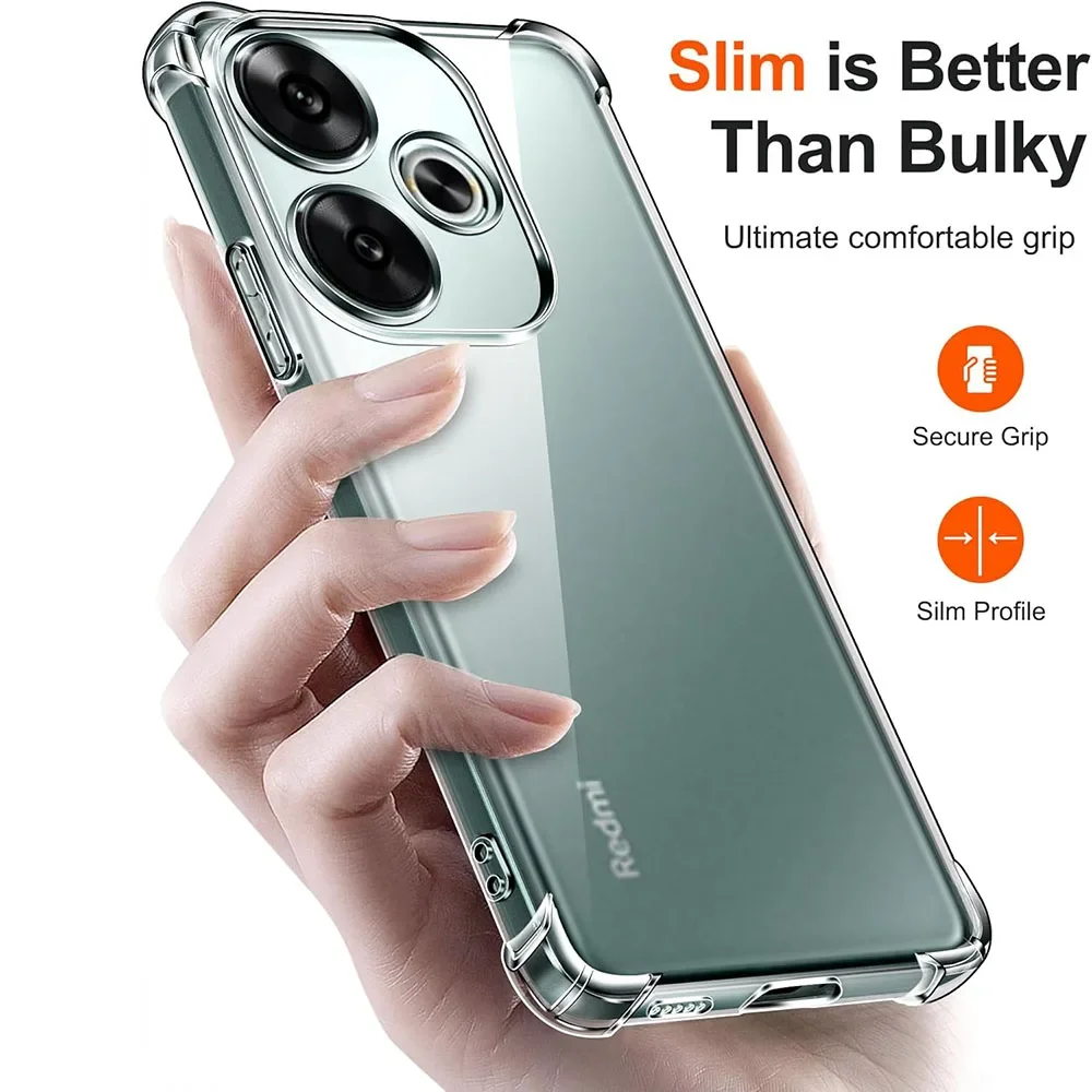 Shockproof Transparent Phone Case with Camera Protection - Soft TPU Silicone Cover