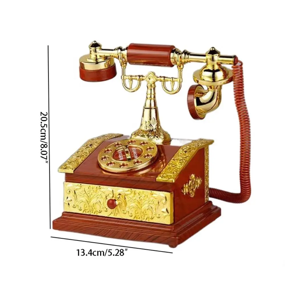 Practical Nostalgic Telephone Music Box Cartoon Classical Dial Phone Model Simulation Music Box Ornaments Porch
