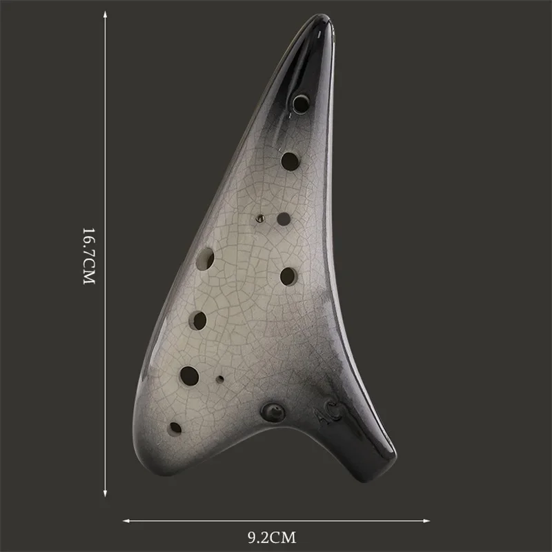 Ocarina 12 Holes Alto C Tones Crackle Pattern Ceramic Two-Color Gradient Flute Fluta Professional Instruments Chinese Tao