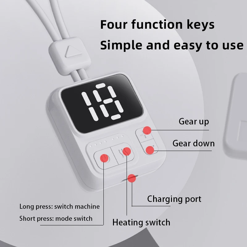 Neck Massager Necklace Pulse Hot Compress Massager Relieve Pain Intelligent Pendant