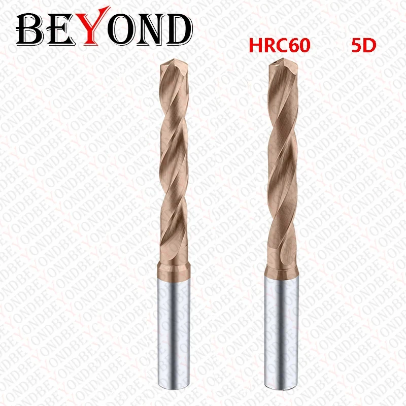 

BEYOND 5D Carbide Twist Drill HRC60 Tungsten Steel Cooling Drills Fixed Holder Super Hard Straight Shank Bit CNC Tool