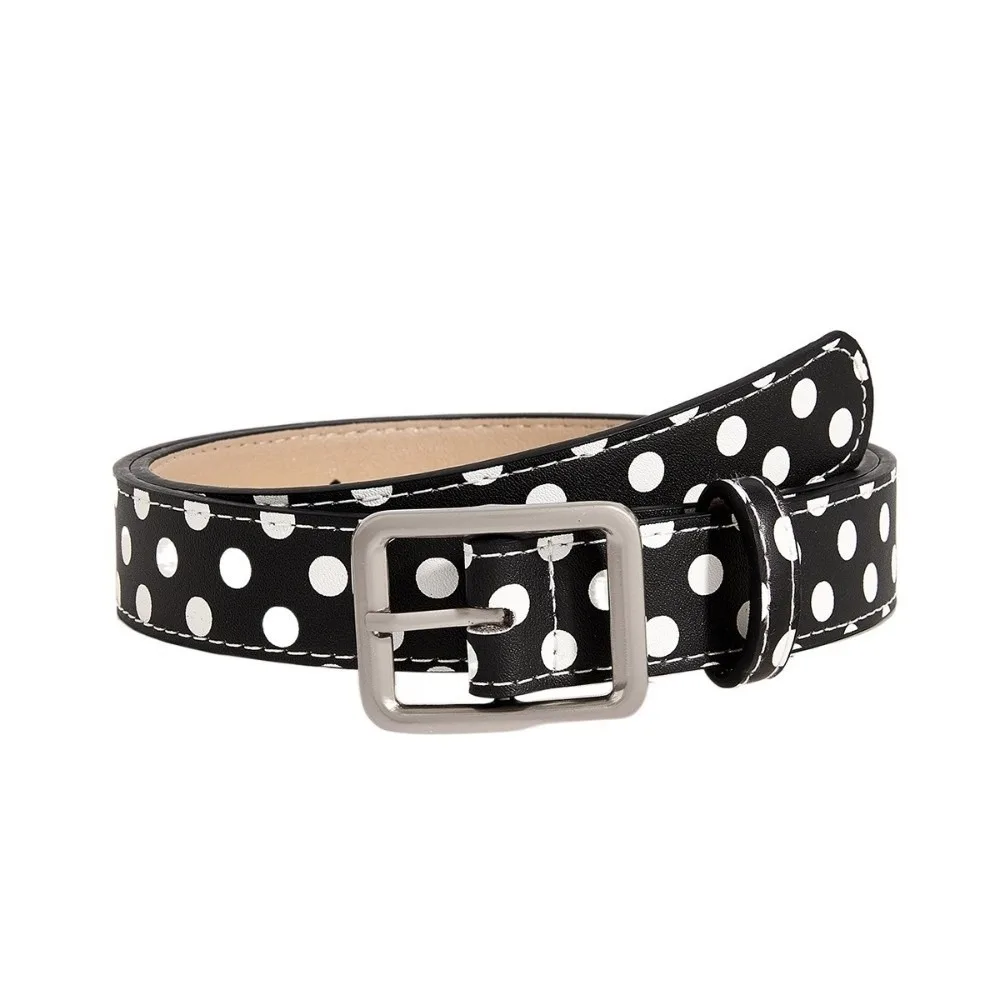 Trendy Vintage Polka Dot Frauen Gürtel Y2K Mädchen Pin Schnalle Gürtel Bund Jeans Gürtel PU Leder Hüftgurt Geschenk
