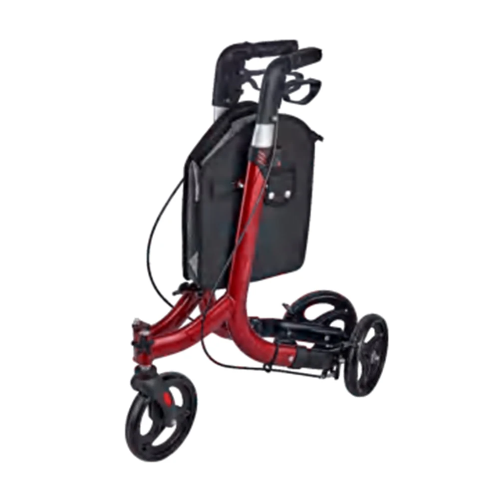 Short delivery time folding walker portable patient adjustable shopping medical outdoor steel rollator walker with bag
