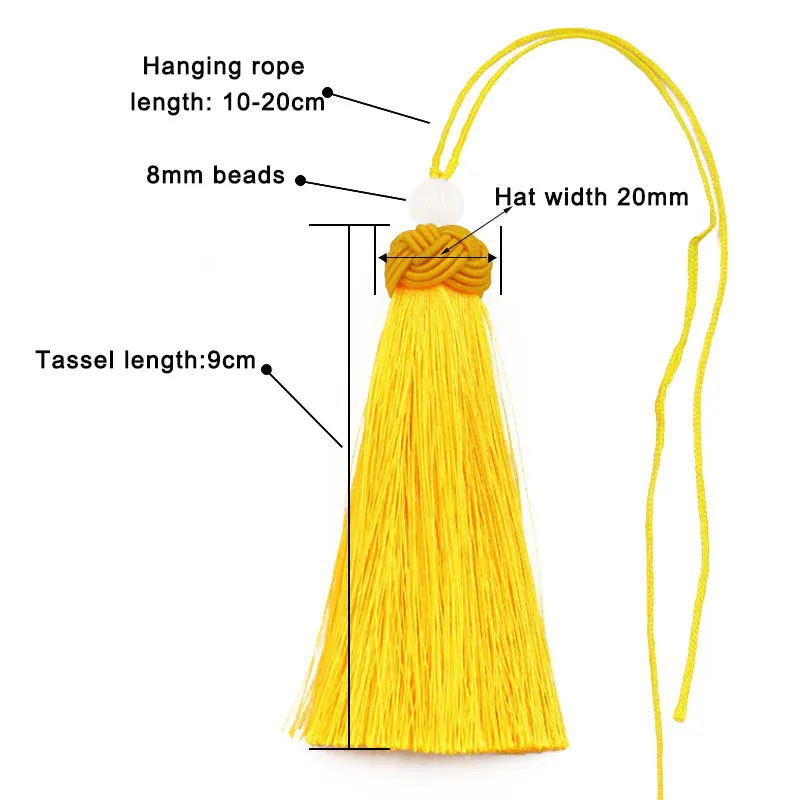 2-10Pcs 9cm Silky Tassels Handmade Soft Tassel Jade Bead Tassels with Pineapple Cap For DIY Craft Jewelry Bookmarks Fringe Trim tassel fringe tassel decoration tassel accessories tassel trim mini tassels bookmark tassels silky floss tassels leather tassels fluorescent tassels