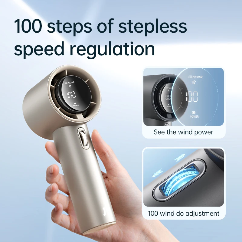 Ventilatore Portatile JISULIFE 5000 MAh - 5 Velocità, Display Digitale, USB, Nero - Foto 13