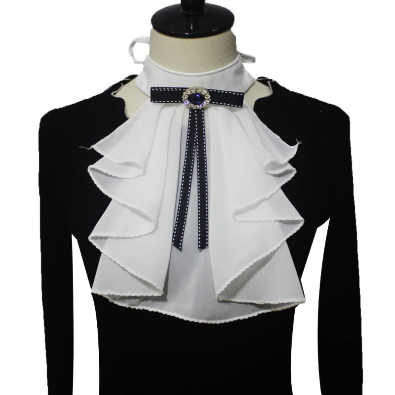 

Victorian Ruffled Faux Collar Shawl Tulle Clown Cosplay Neck Ruff Collar
