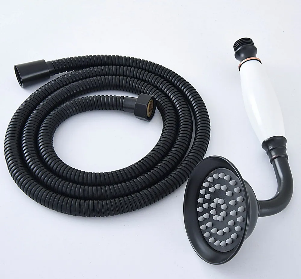 

Black Oil Rubbed Brass Hand Held Shower Head & 1.5M Shower Hose Set Water Saving Bathroom Telephone Style 2hh065