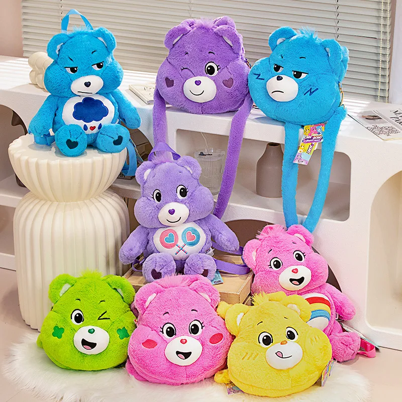 

27/45cm Carebears-Anime Rainbow Bear Plush Toys Cute Backpack Bag Pillow Doll Furniture Decoration Christmas Holiday Gifts Hobby