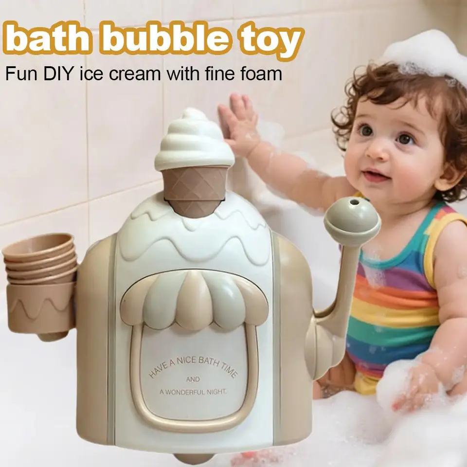 Bath Bubble Toy Funny DlY Ice Cream With Foam_voghion.com