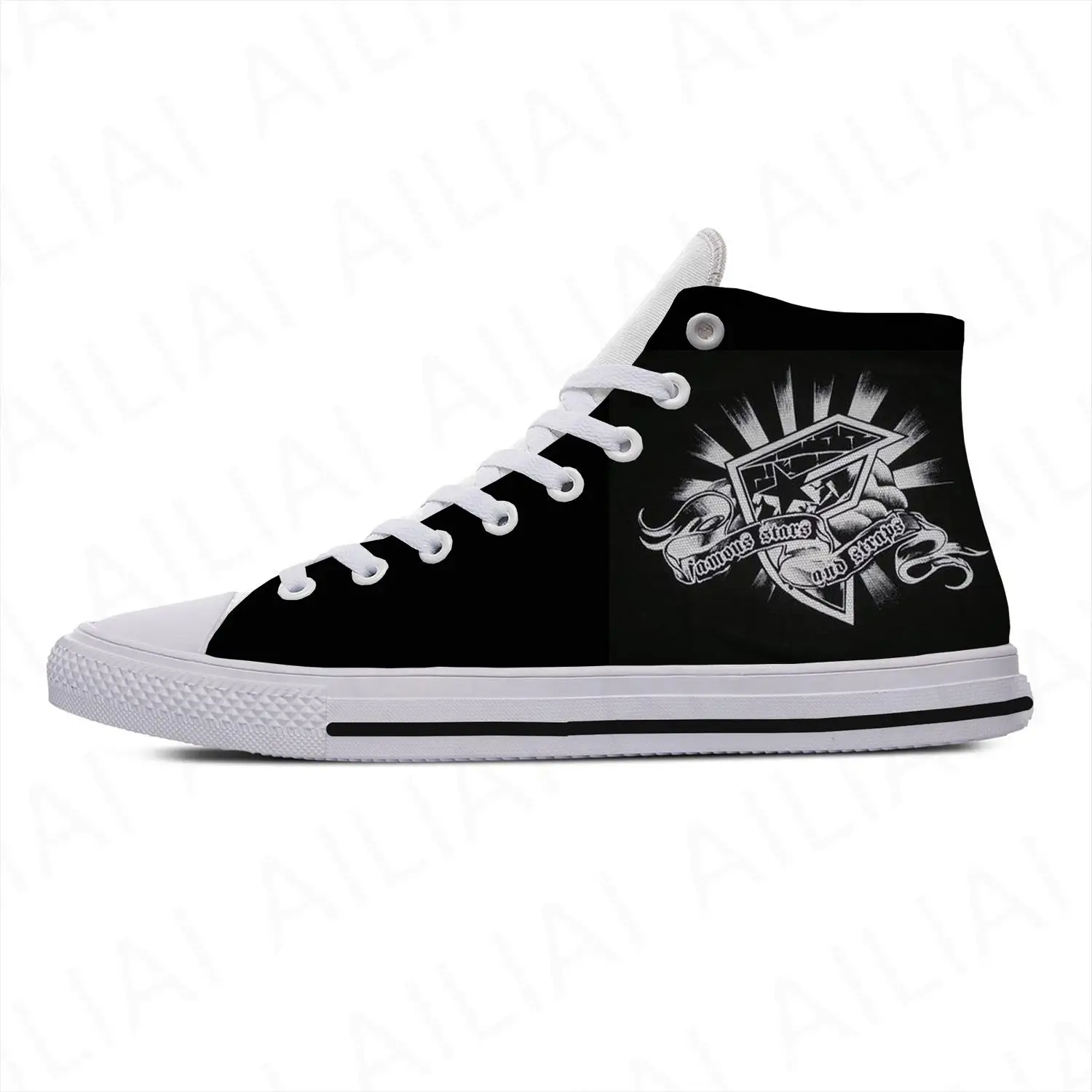 

Hot Famous Stars and Straps Skull Harajuku Lightweight High Top Canvas Shoes Men Women Casual Breathable Sneakers Board Shoes