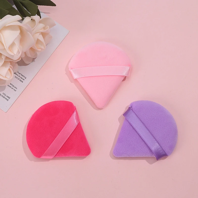 Triangle Powder Puff Soft Makeup Sponge for Face Make Up Eyes Contouring Shadow Cosmetic Washable Mini Velvet Foundation Puff 2