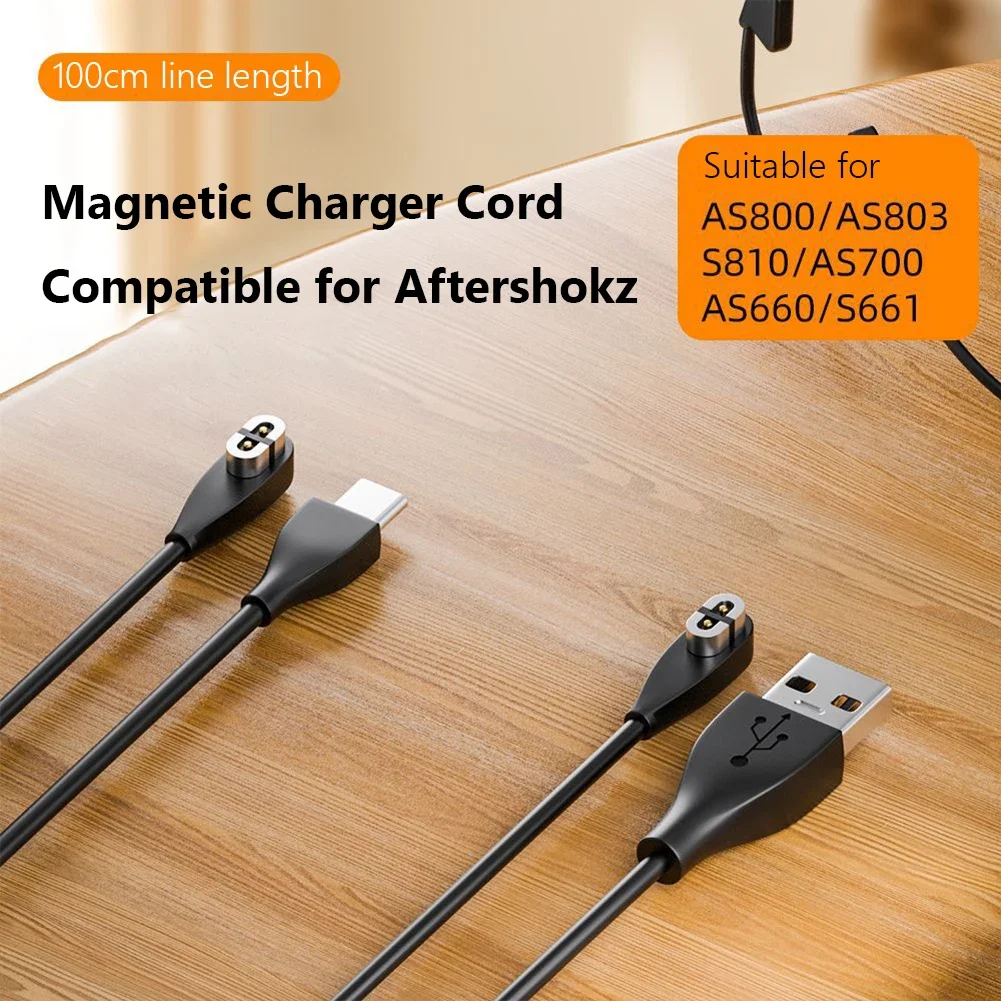 Magnetic Charging Cable USB /Type-C Charger Cable Replacement Charging Cable for Aftershokz Aeropex AS800/Shokz OpenRun Pro