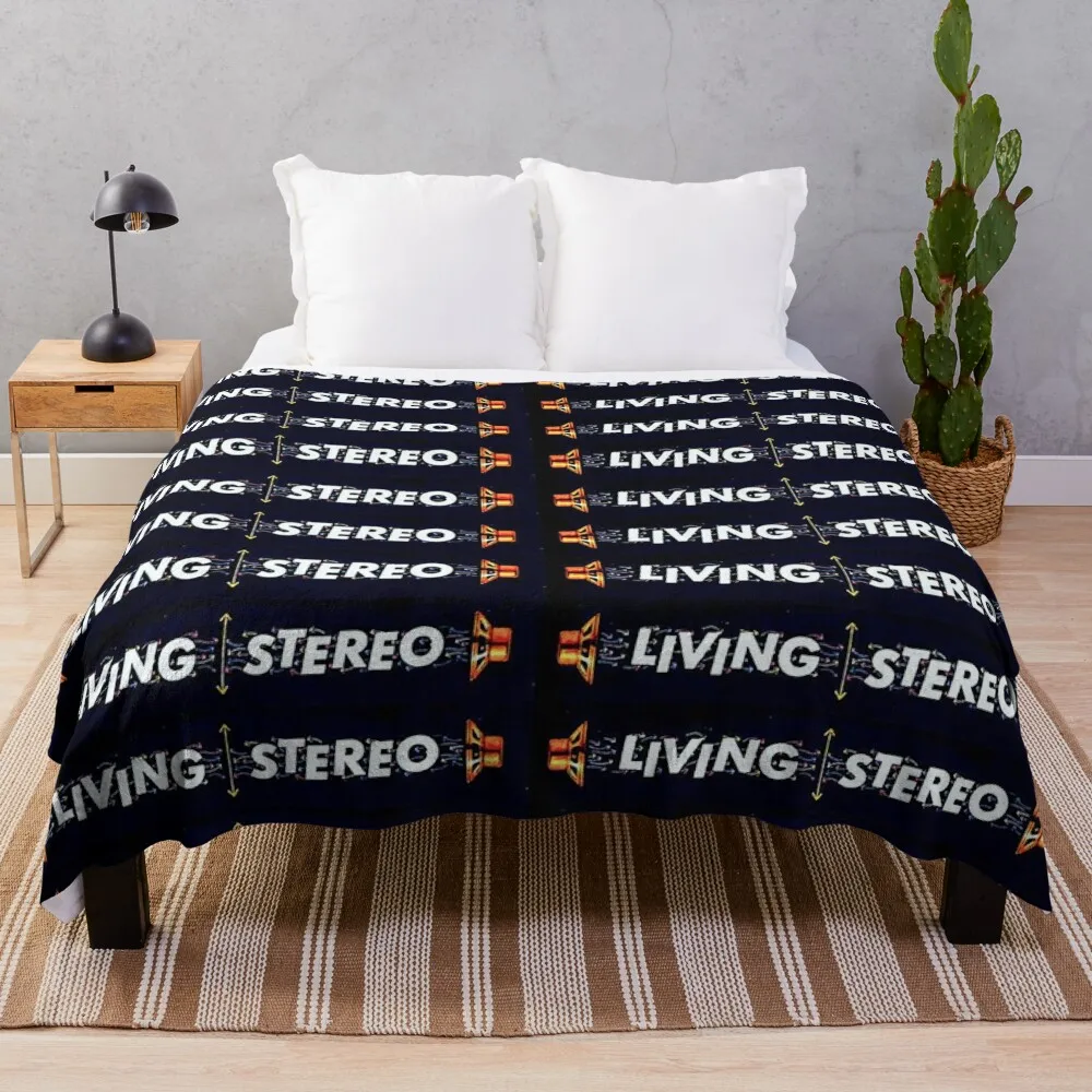 

Living Stereo Retro Logo Throw Blanket Fluffy Shaggy Decoratives Extra Large Throw halloween Fashion Sofas Blankets