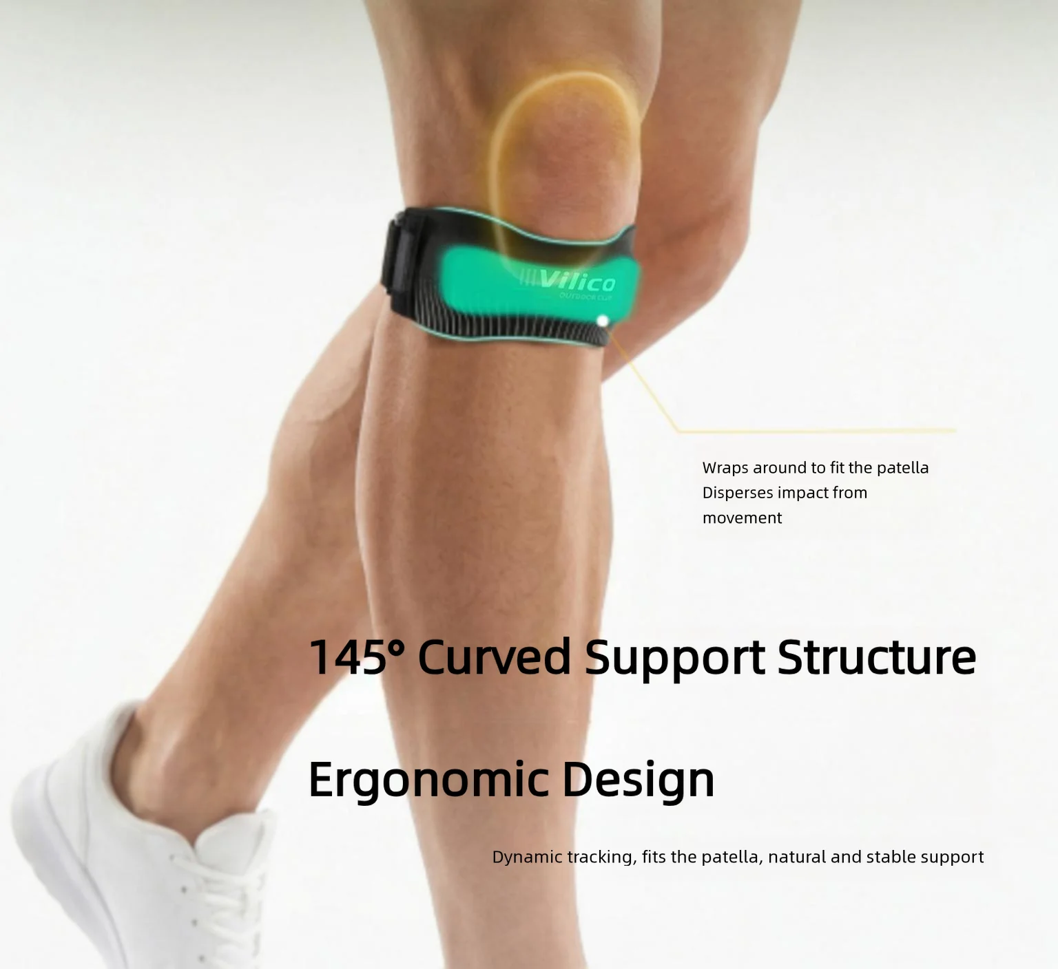 1pc VILICO Patellar Strap, Knee Protector Patellar Tendon Support Suitable for Running, Basketball, Jumper Knees, Tennis, Volley