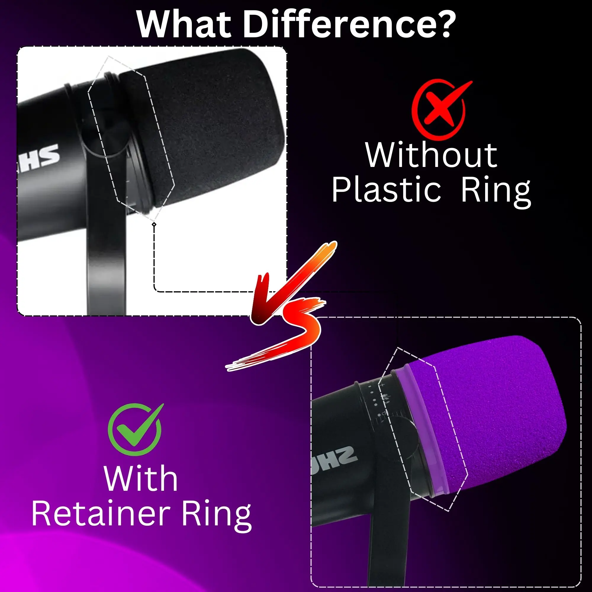 Vibrant Multicolor Foam Windscreen with Retaining Ring