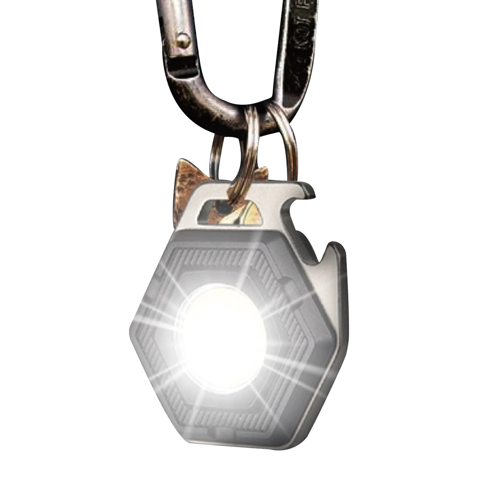 

Mini Flashlight Keychain Pocket Keyring Light 500Lumens With Folding Bracket Bottle Opener And Magnet Base For